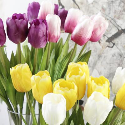 China FA046 PU Home Wedding Tulips Wholesale Silk Tulips Decoration Fake Flowers Real Touch Artificial Silk Latex For Sale for sale