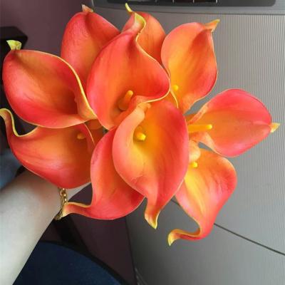 China Beautiful Colorful Latex D050854 Lily Bridal Bouquet Mini Calla Lily Lilies For Bridesmaid Bouquet Wedding Decor Table Centerpiece for sale