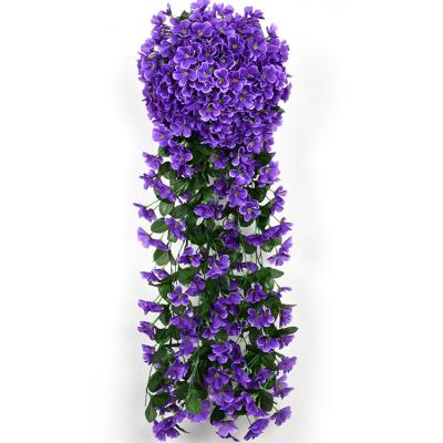 China Durable Flower Orchid Wall Hanging Simulation Decoration Artificial Flower Silk Flower Vine for sale