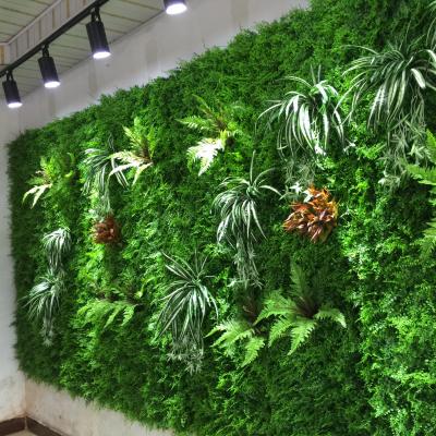 China H05406 Traditional UV Outdoor Jungle Hedge Fake Grass Vertical Plants Wall Hanging Plant Green Artificial Grass Wall For Home Decoratio for sale