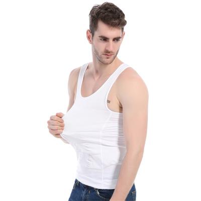 China Amazon Hot Selling Antibacterial Men's Body Shaper Slimming Shirt Elastic Sculpting Vest Slimming Body Shapewear Corset Vest for sale