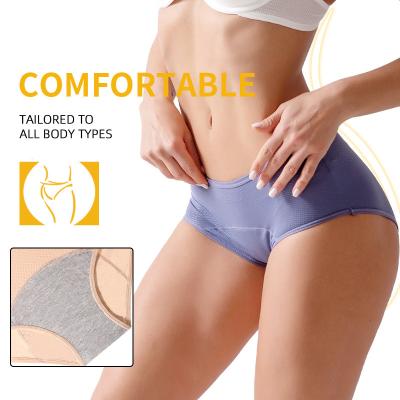 China Wholesale Custom Antibacterial Logo Plus Size Seamless High Waist Period Leakproof Panties For Women 2022 for sale