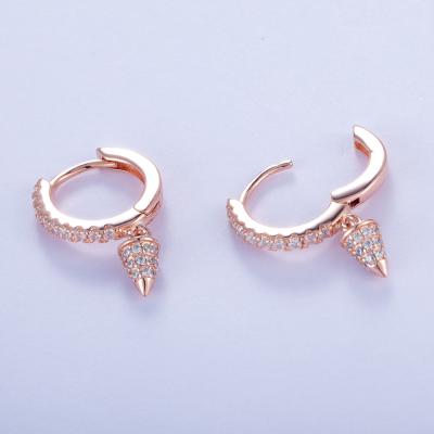 China Rose Gold Plated environmental friendly 925 real silver earrings jewelry silver huggie earrings for sale