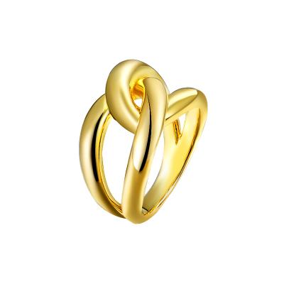 China 925 FASHIONABLE Jewelry 18K Sterling Silver High Quality Gold Plated Twist Knot Silver Ring For Women for sale