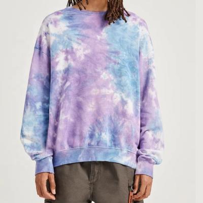 China Wholesale Voguish Tie Blue Starry Sky Purple Dye Anti-wrinkle Design Breathable Windproof Plus Size Men Sweater for sale