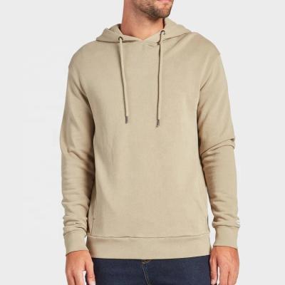 China Parride Customized Design Casual Quiet Breathable Khaki White Solid Color Plus Size Men Pullover Hoodie for sale