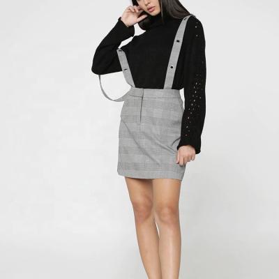 China 2022 New Spring QUICK DRY Fashion Female Suit Women's Clothing Knit Sweater Suspender Plaid Skirt Set for sale