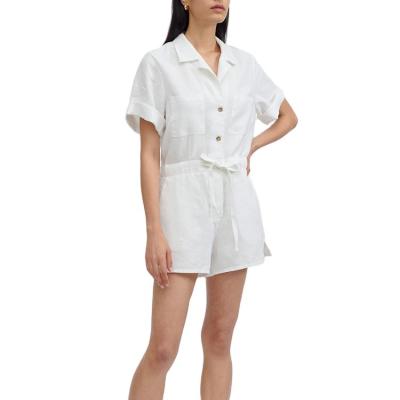 China New Arrivals QUICK DRY Short Sleeve Women Soild Short Casual Color Slim Waist Summer Regular Washed Jumpsuit Rompers for sale