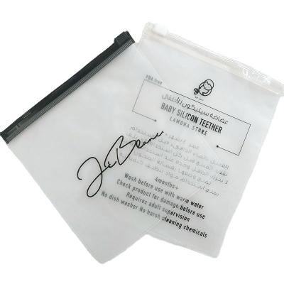 China Recyclable Printed Zip Lock Bags Kraft Zipper PVC Frosted Plastic Ziplock Bag for sale