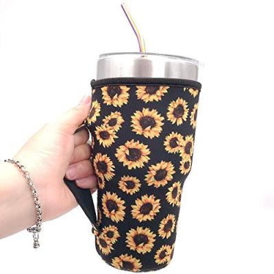 China 30oz Neoprene Insulated Insulated Tumbler Cup Sleeve Holder With Handle for sale