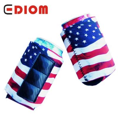 China Gold Logo Best Insulated 500ml Beer Insulated Custom Neoprene Can Coolers Sleeve for sale