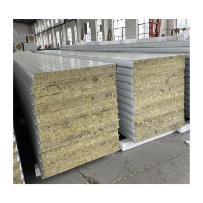 China Modern Rock Wool Composition Products Rock Wool Acoustic Sandwich Panel For Prefab Steel House Container House for sale