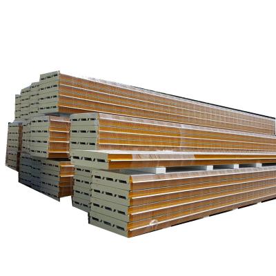 China Modern Polyurethane Rock Wool Insulation Sandwich Panel Roof Sheet Galvanized Steel Corrugated Roof Panel for sale