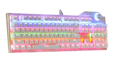 China Von hinten beleuchtete Tastatur 104 Schlüssel-LED ergonomische schrittweise von hinten beleuchtete Spiel-Tastatur USBs zu verkaufen