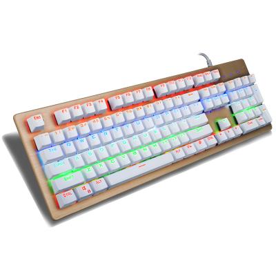 China USB-Metallmechanische Tastatur mit blauer mechanischer Hintergrundbeleuchtung Schalter RGB LED zu verkaufen