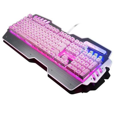 China Professional LED Backlight Metal Mechanical Keyboard 104 Keys Blue Switch for sale