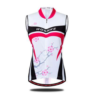 China WOSAWE Women Tank Top Vest MTB Clothing Cycling Antibacterial Ladies Sleeveless Quick Dry Tights Full Zipper for sale