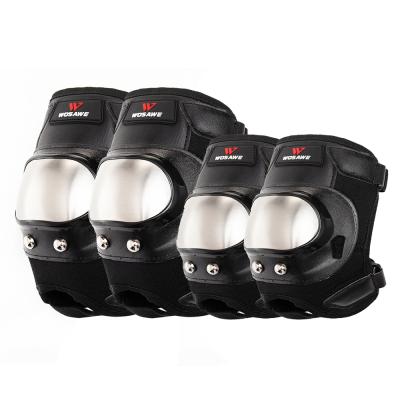 China WOSAWE 4PCS Adult Set Motorcycle Knee Pads Elbow Short Stainless Steel Anti-fall Riding Protective Gear for sale