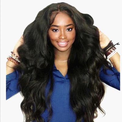 China New Arrival Hand Piece Wig Body Wave Black Ladies Hair Dark Color Link Long Medium Black Silky Straight Hair Heat Resistant Wig Long for sale