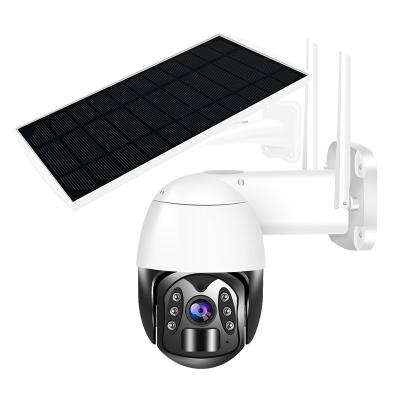 China Human Motion Tracking Smart 4G Wifi Security Battery Power Panel Pan-Tilt Solar Powered Camera For Farms for sale