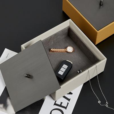 China Simple Hot Sale Modern Home Leather Storage Box Stored Decorations Jewelry Necklace for sale