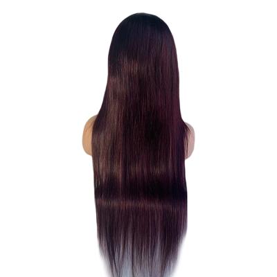 China Straight Lace Closure Wigs Lace Up Human Hair Wig 1B/99j Color 4x4 Closure Wig Brazilian Hair RUBE Cl0sure for sale