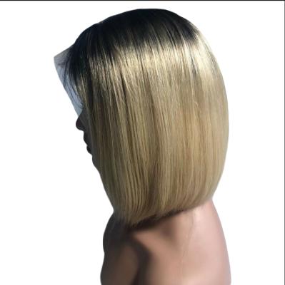 China Cuticle Straight Aligend Hair 1B 613 Bob Wig Malaysian Hair Pre Plucked Virgin Hair Raw Lace Frontal Wigs RUBE Straight for sale