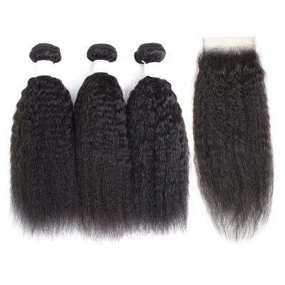 China Curly Straight Hair Extensions CURLY Hair Bundles Straight Bundles And Closure Set Brazilian Hairs No Shedding RUBE for sale