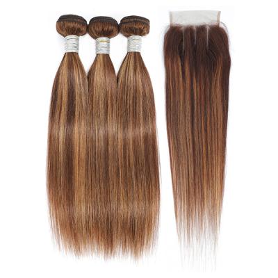 China Highlighted Straight Bundles Bundles With Closure Raw Brazilian Hair Seller Straight Bundles 100 Hair RUBE Hair for sale