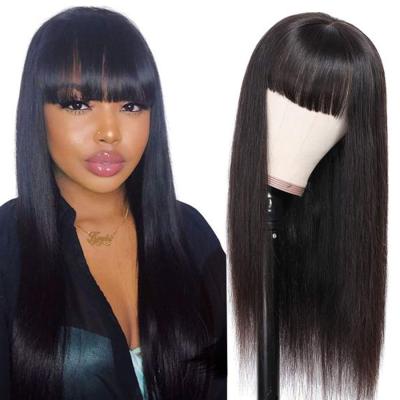 China Silky Straight Wave Hair Products Machine Made Wig Bone Strght Brazilian Hair Wigs Black Beauty Supplies And Hair Product for sale