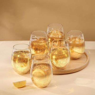 China Clear Empty Borosilicate Wine Glass Unbreakable Sublimation Glass Cup Champagne Glass Tumbler for sale