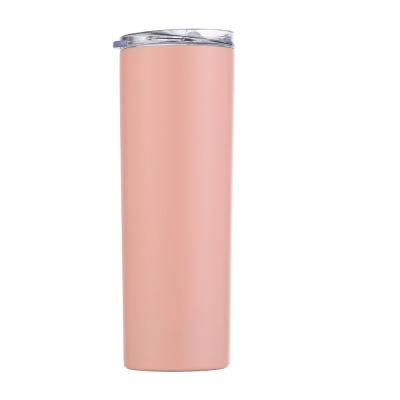 China 20oz Stainless Steel Travel Matte Drink Black Tumbler Coffee Mug Viable Insulated Thermal Mug With Straw for sale