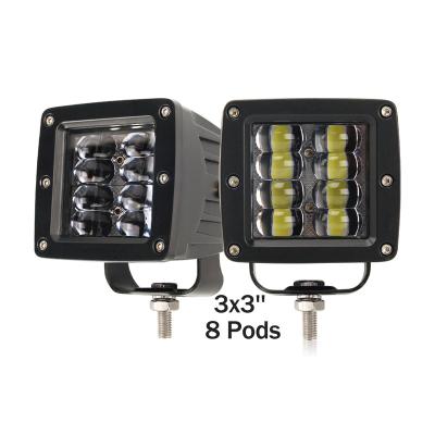 China 3 Inch 12V 24V Spot Die-cast Aluminum Housing Work Lights Off Road LED Light Pod Off Road 8 Pods for sale