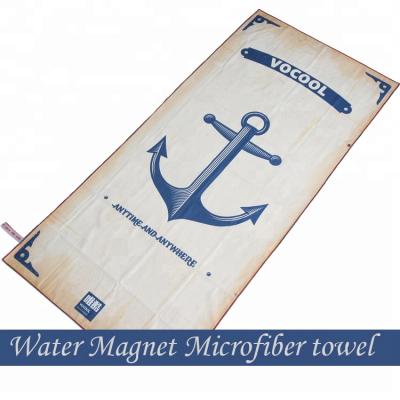 China Anchor Pattern Water Magnet Microfiber QUICK DRY Drying Towel for sale