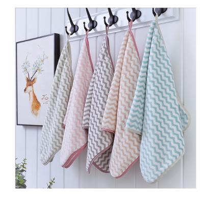 China High Absorbent Wave Pattern Ultra Soft Skin Friendly Microfiber Coral Towel for sale