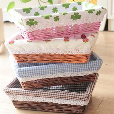 China Europe Rattan Wicker Basket Storage Rural Cosmetic Basket for sale