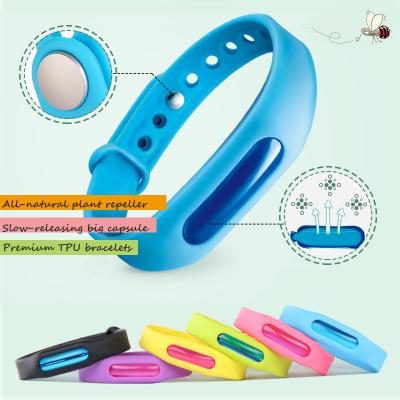 China Sustainable Adjustable Wristbands All Natural Plant Based 100% TPU Insect Repellent Bands for sale