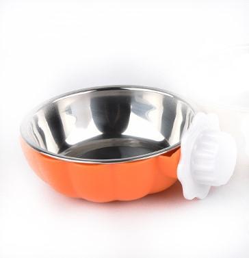 China Hot Selling Non-automatic Stainless Steel Pet Hanging Feeding Bowl for sale