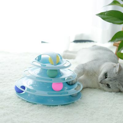 China Viable Cat Toy 4 Poses Interactive Funny Turntable Ball Hot Selling High Quality Crazy Cat Toys Disc for sale