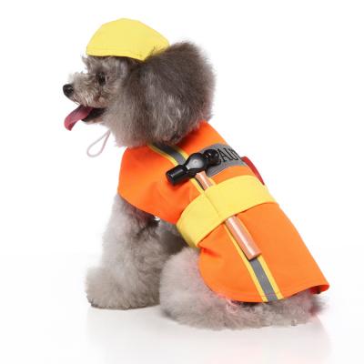 China Fashion New Arrival Dog Clothes Pet Clothes Halloween Engineer Cosplay Suit Pet Supplies for sale