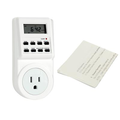 China 7 Days 24 Hours Time Switch 120VAC USA Weekly Daily Programmable Digital LCD Timer Socket Outlet for sale