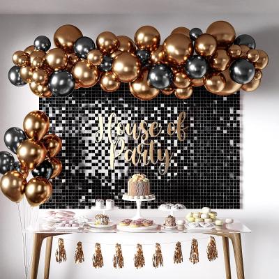 China Wedding Amazon Gold Shimmer Wall Art Purple Silver Curtain Backdrop Panels Pink Black Sequin Wall Panels For Party Wedding Decoration for sale