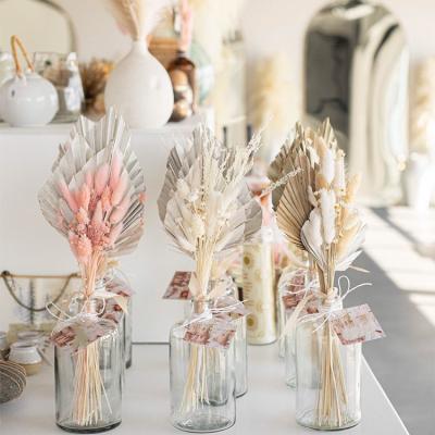 China 34-37cm 30 45cm Rabbit Tail Palm Pampas Plant Dried Bouquets Wedding Table Home Centerpiece Dried Pampas Grass Arrangement Floral Bouquet for sale