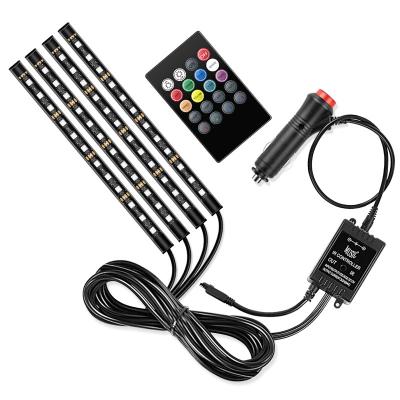 China Silica Gel+LED RGB 5050 LED Strip Remote Atmosphere Car Interior Decorative Lights Led For Car for sale