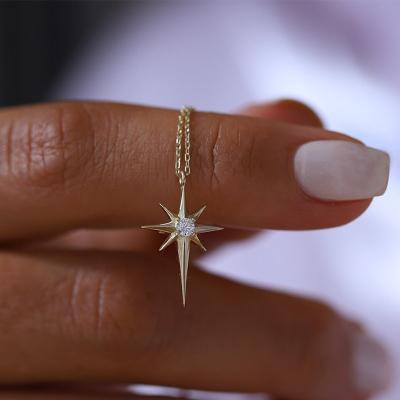 China FASHIONABLE Shiny Simple Clavicle Chain Small Temperament Barbed Star Hundred Star Eight Necklace Simple Jewelry for sale