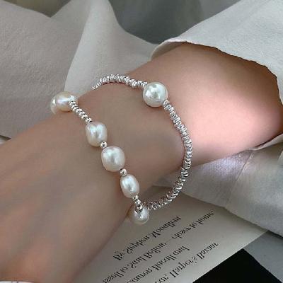 China New Simple Vintage Pearl Beaded Bangle Bracelet Fashionable Versatile Women's Jewelry for sale