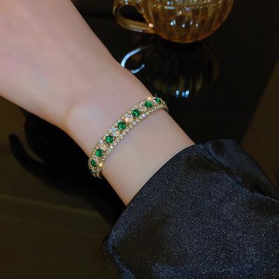 China Korean Geometric Simple Opening Bracelet Fashion Vintage Zircon News Zircon Bracelet Women's Jewelry for sale