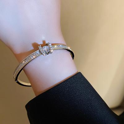 China CLASSIC Korean Fashion Geometric Simple Women's Diamond Circle Bracelet Style Jewelry for sale