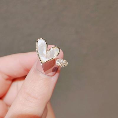 China New Fashion Rings Women Metal Trendy Heart Party Simple Cute Elegant Trendy Female Jewelry for sale