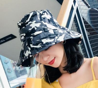 China Korean camouflage double basin cap male and female eaves shade Bucket hat folding sun hat for sale